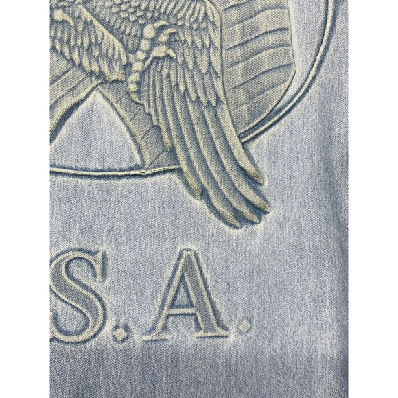 Vintage Embossed Eagle Authentic Prime Union Wear XXL U.S.A. Denim Shirt Jacket - Picture 8 of 11